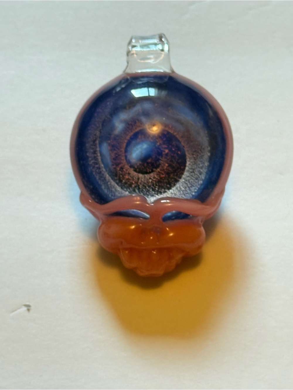 Handblown Grateful Dead "Stealie" skull glass pendant